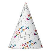 Kleurrijke Happy Birthday Custom Name Confetti Feesthoedjes (Links)