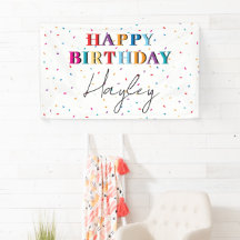 Kleurrijke Happy Birthday Custom Name Confetti