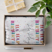Kleurrijke Happy Birthday Custom Name Confetti Tissuepapier (Geschenk)