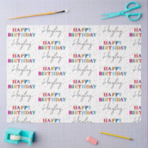 Kleurrijke Happy Birthday Custom Name Confetti