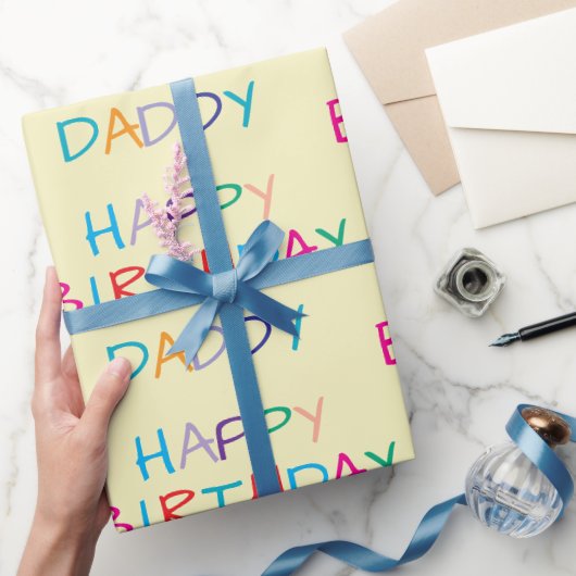 Kleurrijke Happy Birthday Daddy - Leuke en gedurfd Cadeaupapier (Geschenken)
