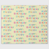Kleurrijke Happy Birthday Daddy - Leuke en gedurfd Cadeaupapier (Vlak)