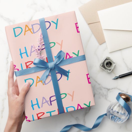 Kleurrijke Happy Birthday Daddy - Leuke en gedurfd Cadeaupapier (Geschenken)