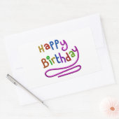 Kleurrijke Happy Birthday Greeting Rechthoekige Sticker (Envelop)