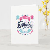 Kleurrijke Happy Birthday Kaart (Gele Bloem)