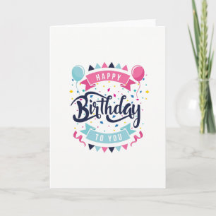 Kleurrijke Happy Birthday Kaart