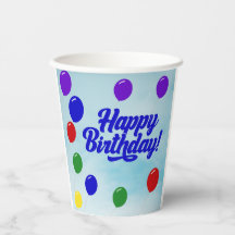 Kleurrijke Happy Birthday met ballonnen