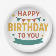 Kleurrijke Happy Birthday Party Papier Bord – Cust