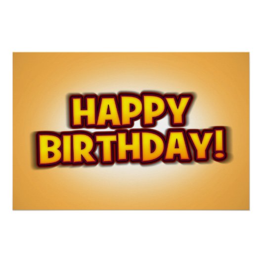 Kleurrijke Happy Birthday Party Wall Poster (Voorkant)