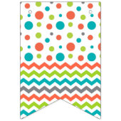 Kleurrijke Happy Birthday Polka Dot Zig Zag Vlaggetjes (Eerste vlag)