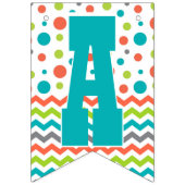 Kleurrijke Happy Birthday Polka Dot Zig Zag Vlaggetjes (Derde vlag)