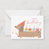 Kleurrijke Happy Birthday Schattigee hondenverjaar Notitiekaartje (Voorkant)