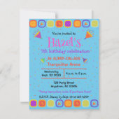 Kleurrijke Happy Birthday uitnodigingen (Voorkant)