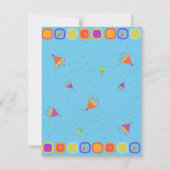 Kleurrijke Happy Birthday uitnodigingen (Achterkant)