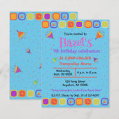 Kleurrijke Happy Birthday uitnodigingen (Voorkant / Achterkant)