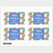 Kleurrijke Happy Birthday van Name Blue Classic Ro Rechthoekige Sticker (Vel)