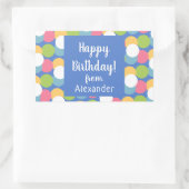 Kleurrijke Happy Birthday van Name Blue Classic Ro Rechthoekige Sticker (Tas)