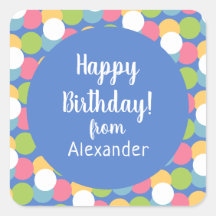 Kleurrijke Happy Birthday van Name Blue