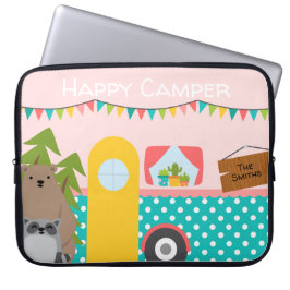 Kleurrijke Happy Camper Laptop Sleeve