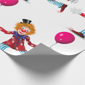 Kleurrijke Happy Clown met Ballon Fun Circus Cadeaupapier