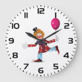 Kleurrijke Happy Clown met Ballon Fun Circus Grote Klok (Voorkant)