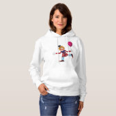Kleurrijke Happy Clown met Ballon Fun Circus Hoodie (Voorkant volledig)