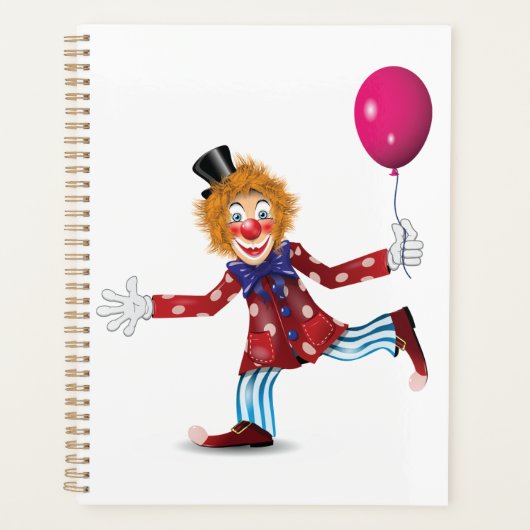 Kleurrijke Happy Clown met Ballon Fun Circus Planner (Voorkant)