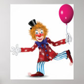 Kleurrijke Happy Clown met Ballon Fun Circus Poster (Voorkant)