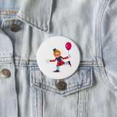 Kleurrijke Happy Clown met Ballon Fun Circus Ronde Button 7,6 Cm