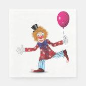 Kleurrijke Happy Clown met Ballon Fun Circus Servet (Voorkant)