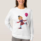 Kleurrijke Happy Clown met Ballon Fun Circus T-shirt (Voorkant)