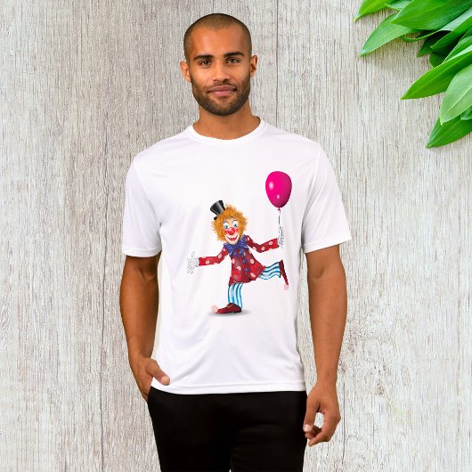 Kleurrijke Happy Clown met Ballon Fun Circus T-shirt