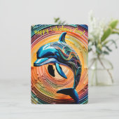Kleurrijke Happy Dolphin Valentijnsdag (Staand voorkant)