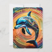 Kleurrijke Happy Dolphin Valentijnsdag (Voorkant)