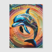 Kleurrijke Happy Dolphin Valentijnsdag (Voorkant)
