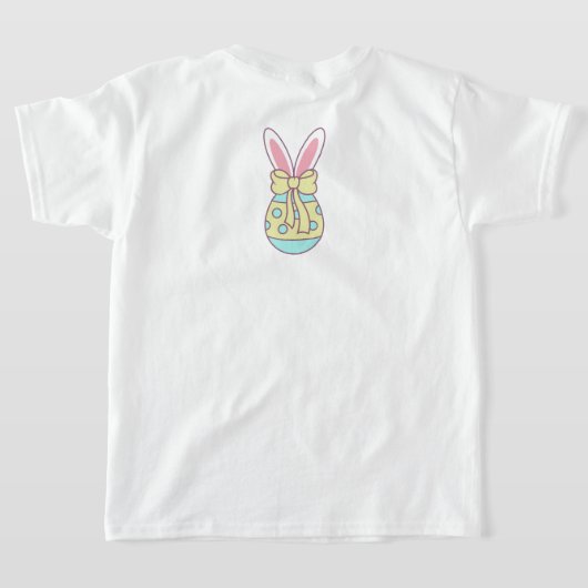 Kleurrijke "Happy Easter" Bunny & Eggs Unisex T-shirt (Laag Achter)