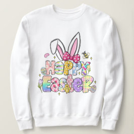 Kleurrijke Happy Easter Bunny Spring Floral Trui