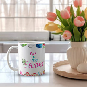 Kleurrijke Happy Easter Eggs Coffee Mok