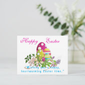 Kleurrijke Happy Easter Greeting Briefkaart (Staand voorkant)