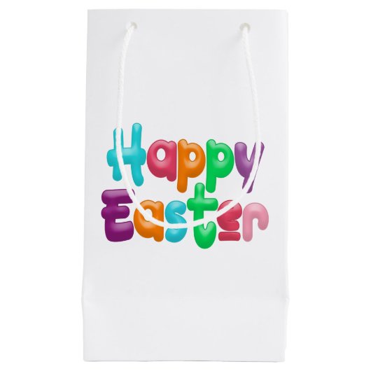 Kleurrijke Happy Easter typografie | Cadeautasje (Voorkant)