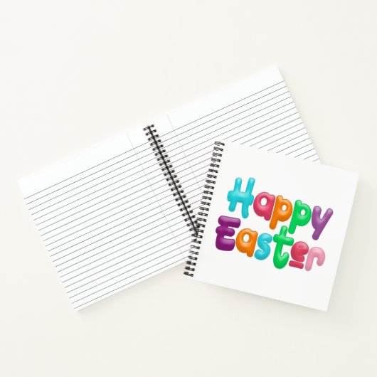 Kleurrijke Happy Easter typografie | Notitieboek (Binnen)