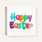 Kleurrijke Happy Easter typografie | Notitieboek (Voorkant)