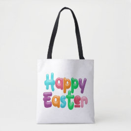 Kleurrijke Happy Easter typografie | Tote bag