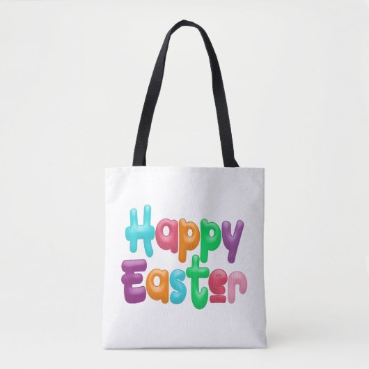 Kleurrijke Happy Easter typografie | Tote bag (Voorkant)