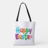 Kleurrijke Happy Easter typografie | Tote bag (Achterkant)