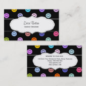 Kleurrijke Happy Face Pattern Visitekaartjes (Voorkant / Achterkant)