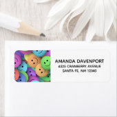 Kleurrijke Happy Faces regenboogkleuren Etiket (Insitu)