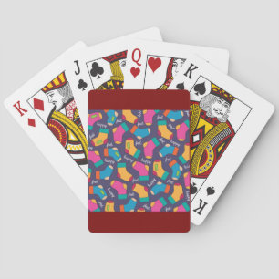 Kleurrijke Happy Feet Sokken Patroon Pokerkaarten