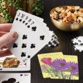 Kleurrijke  Happy Flowers + aangepaste naam Pokerkaarten (Insitu)