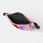 Kleurrijke Happy Flowers Pastel Roze Heuptasje (Open)